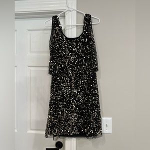 JS Collections Dress Blouson Sleeveless Sequin Gold Bead Eras Tour Outfit